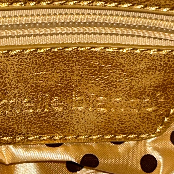Euc melie bianco gold snake print design crossbody clutch - Picture 6 of 12